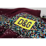 Dolce & Gabbana Bordeaux D&G Print Round Neck Cotton T-shirt Dolce & Gabbana Tan
