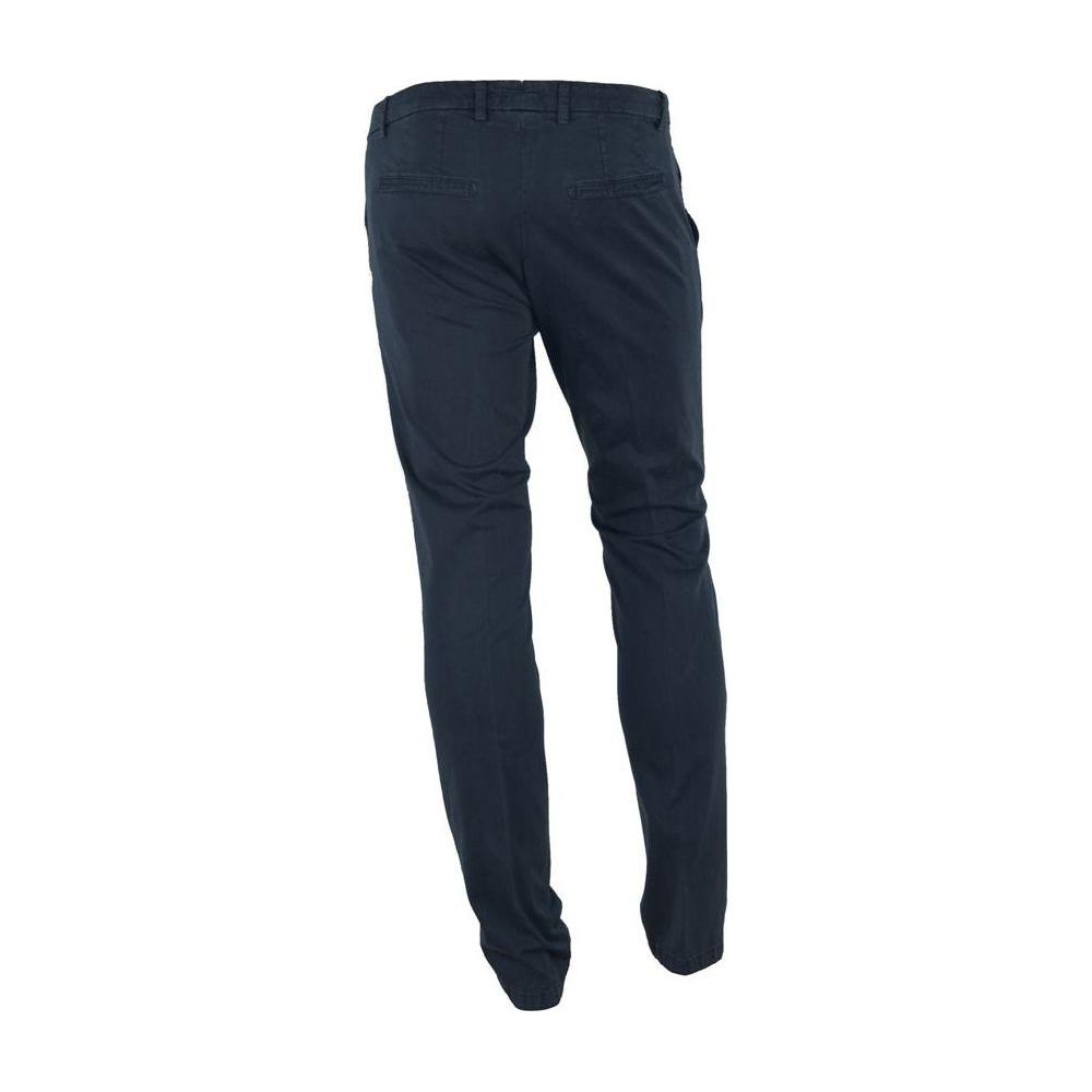 Made in Italy Blue Cotton Men's Trouser