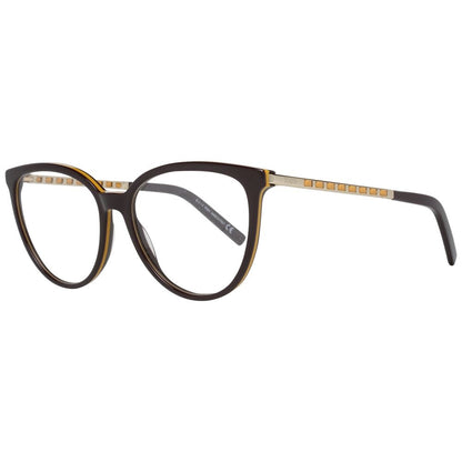 Tod's Brown Metal & Plastic Glasses (Frames) for women, full-rim round style with branded case, made of metal and plastic.