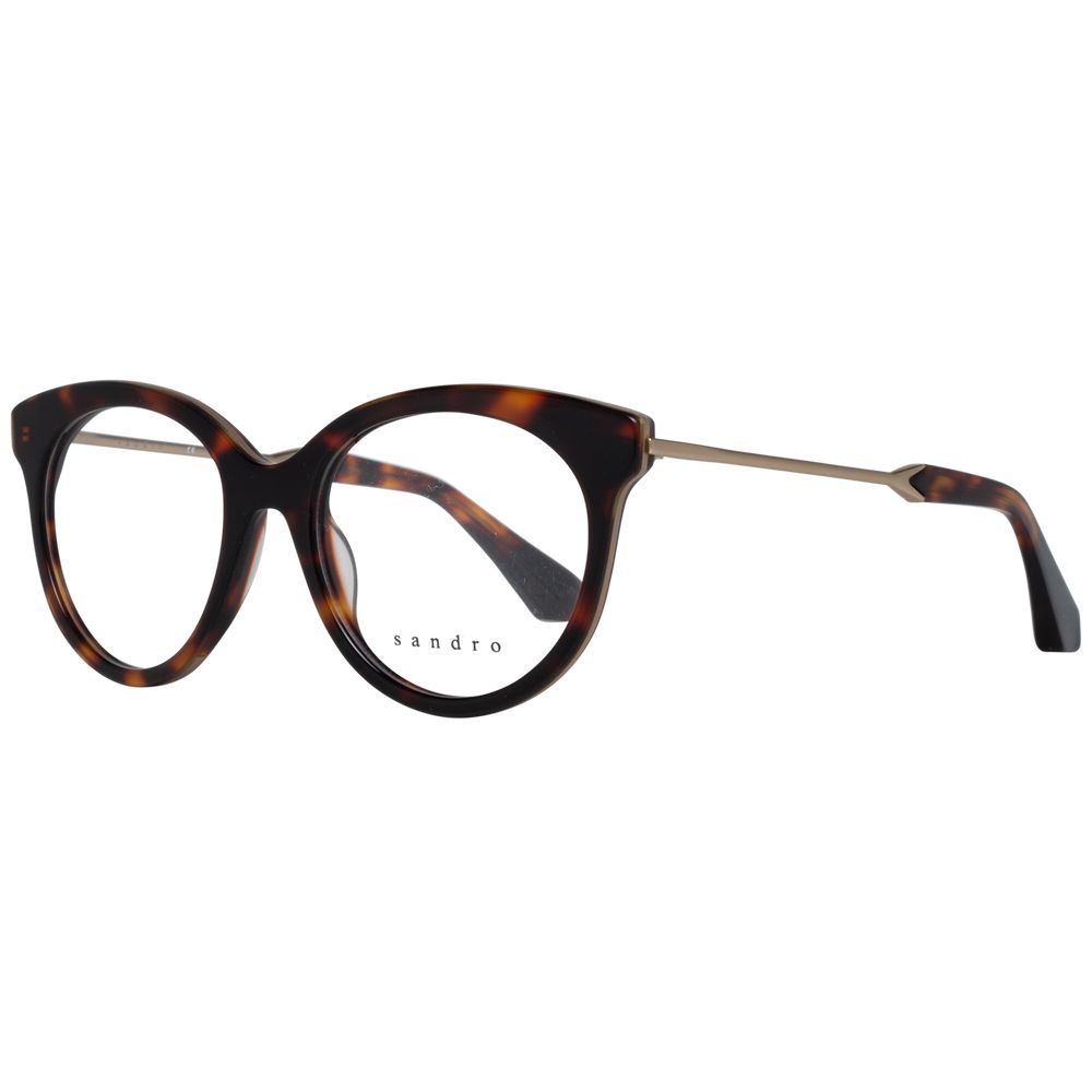 Sandro Brown Women Glasses Frame, butterfly style, full-rim, tortoiseshell design, metal and plastic material.