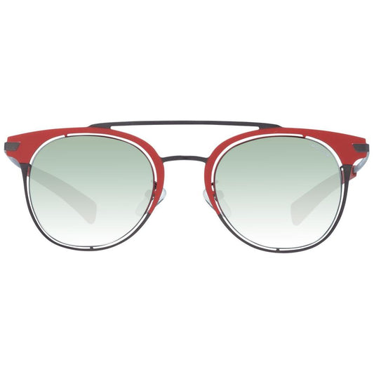 Police multicolor men's sunglasses with metal-plastic round frame, mirrored grey lenses. Full-rim, 100% UVA/UVB protection.