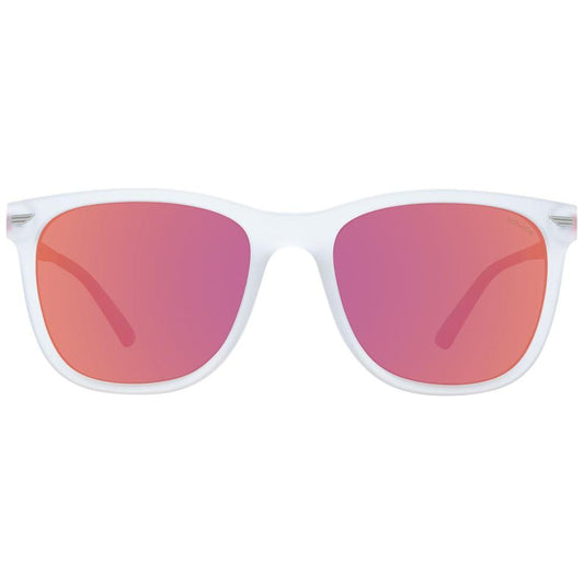 Police transparent men sunglasses with multicolor polarized mirrored lenses and UV protection