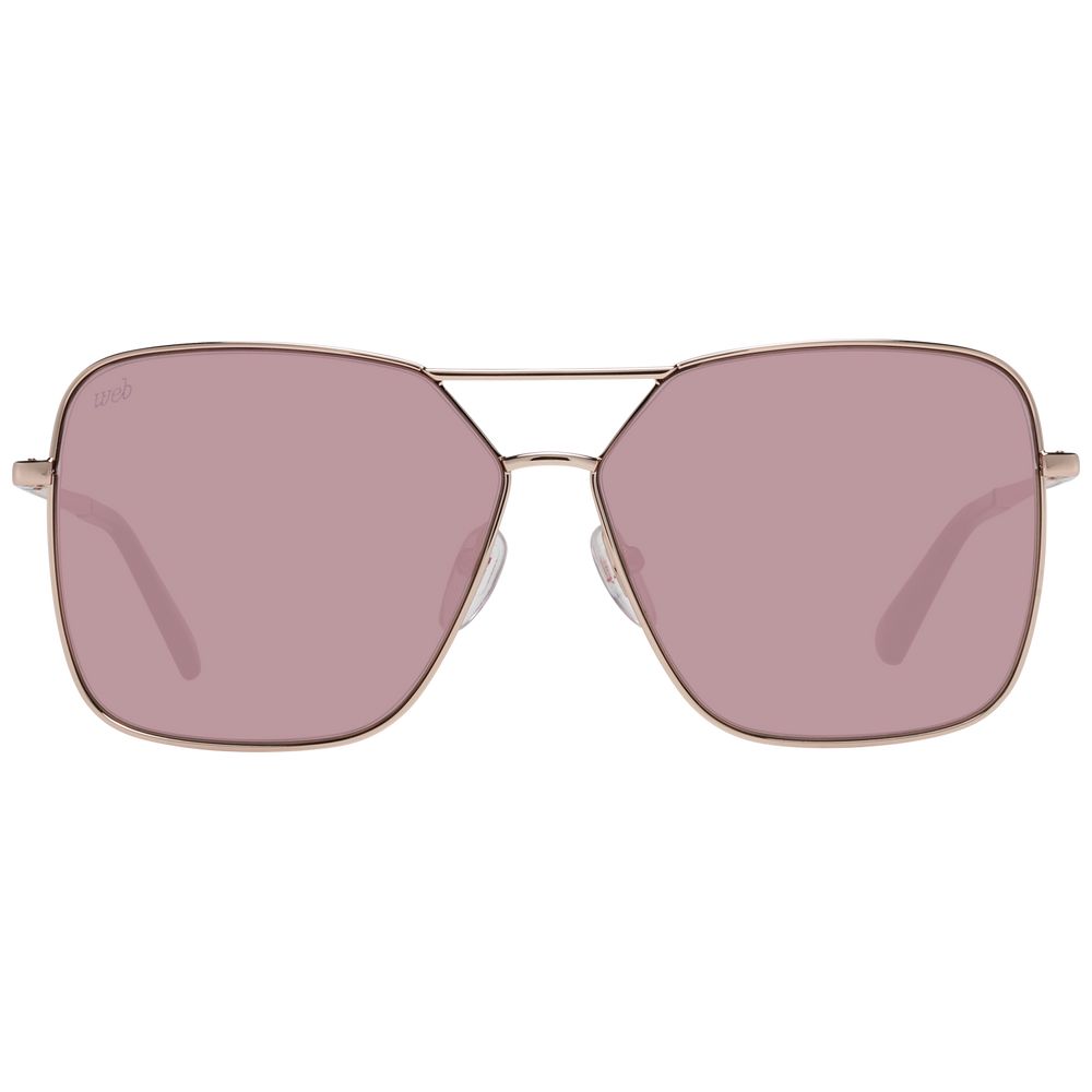 Web Rose Gold Metal Sunglasses