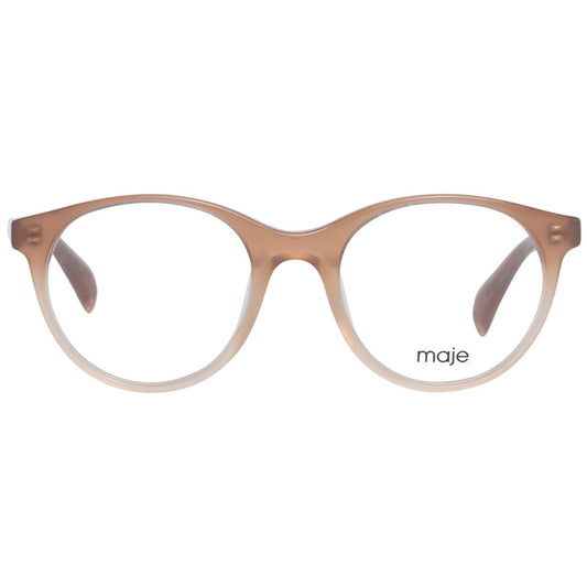 Maje Beige Women Glasses Frame in round full-rim acetate with demo lenses and branded case.