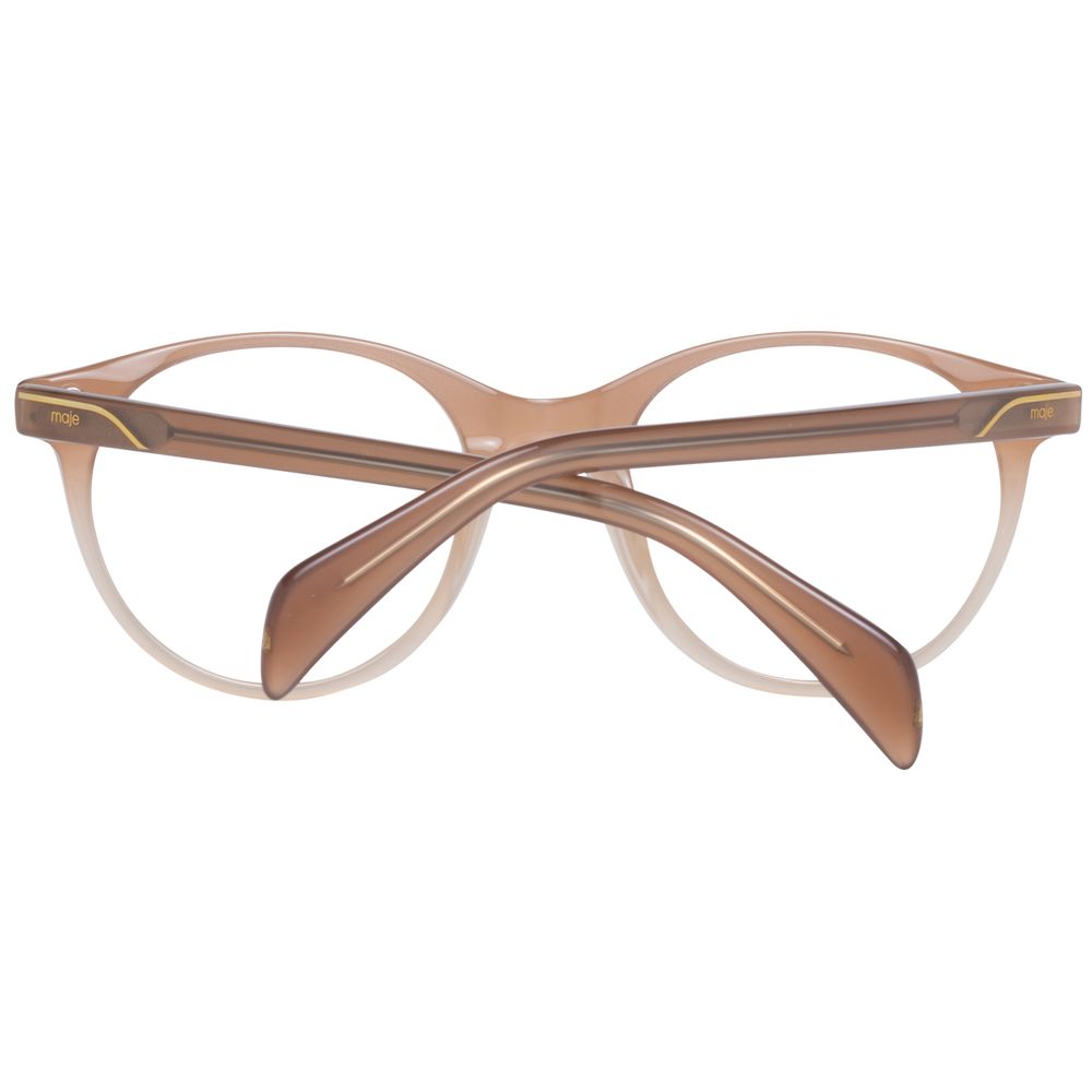 Maje Beige Women Glasses Frame, round full-rim acetate with demo lenses, size 49-19-140, includes branded case