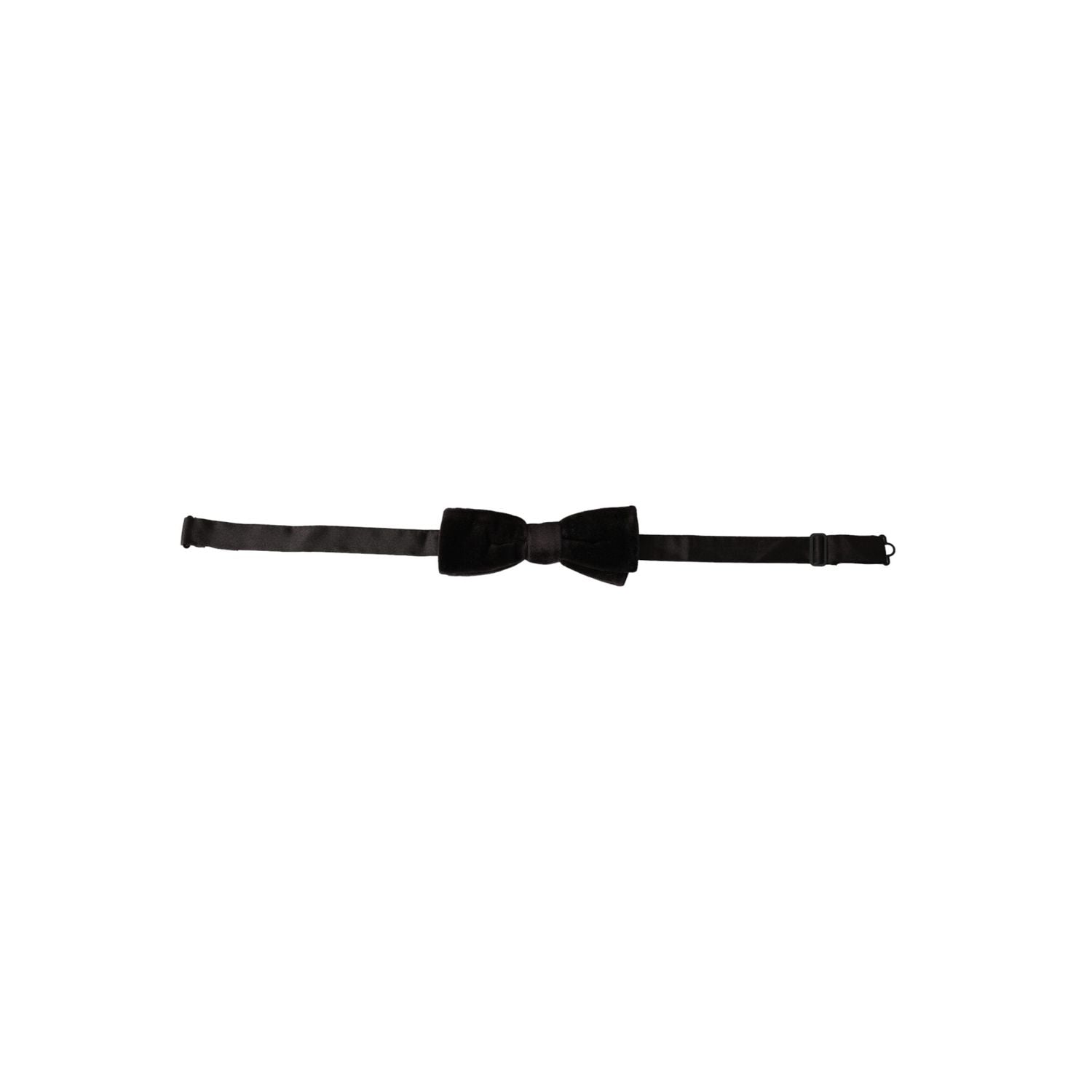 Dolce & Gabbana Black Velvet Cotton Adjustable Neck Men Bow Tie