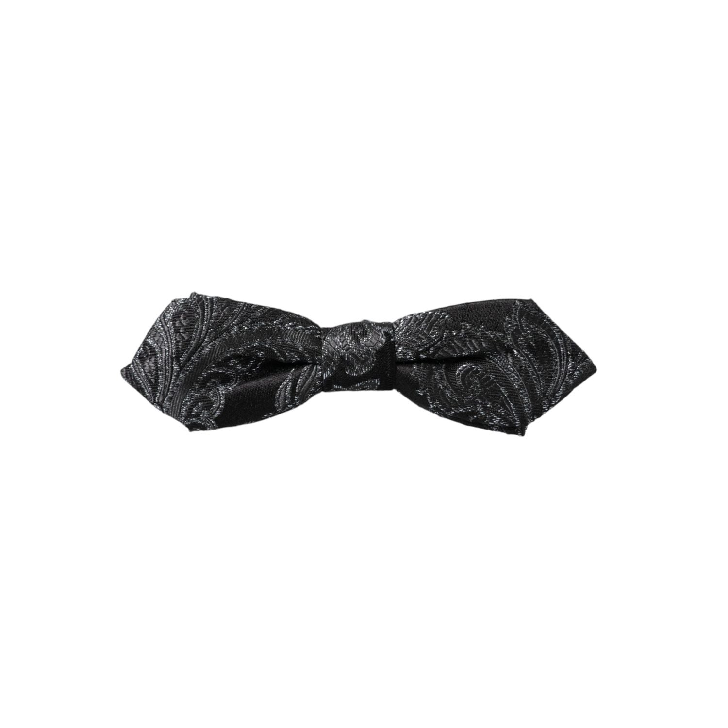 Dolce & Gabbana Black Silk Jacquard Adjustable Neck Men Bow Tie