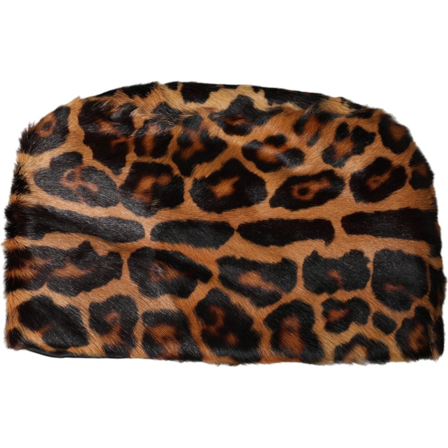Dolce & Gabbana Brown Leopard Fur Women Bucket Hat