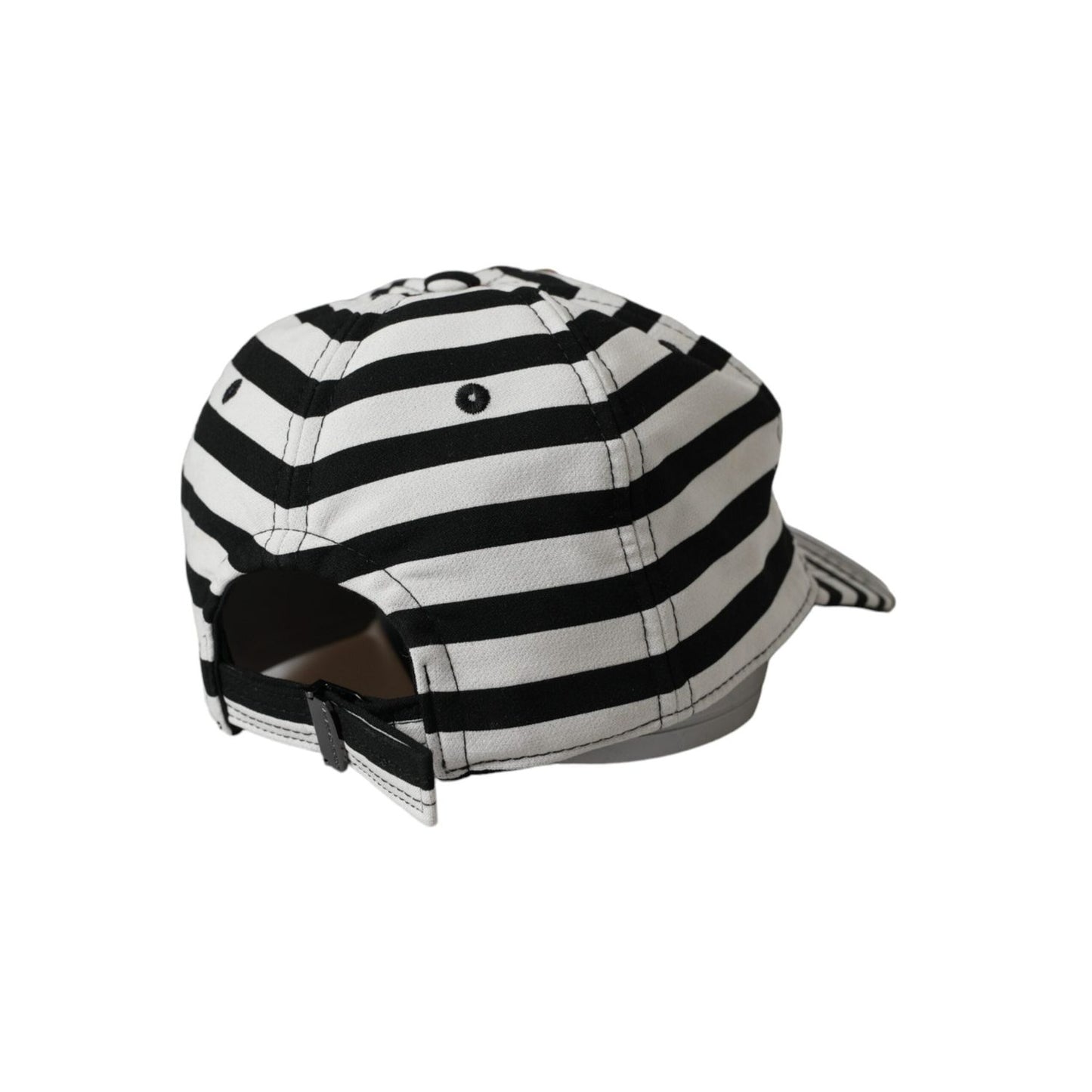 Dolce & Gabbana Black White Stripe Amore Heart Applique Baseball Hat