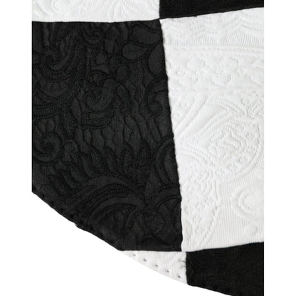 Dolce & Gabbana Black White Checkered Wide Brim Floppy Hat