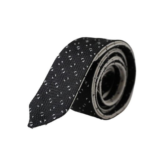 Dolce & Gabbana Black White Patterned Adjustable Tie