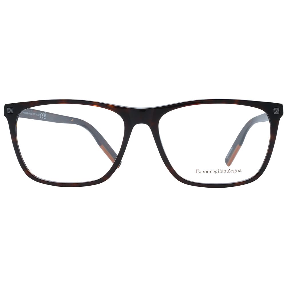 Ermenegildo Zegna Brown Plastic Glasses (Frames)