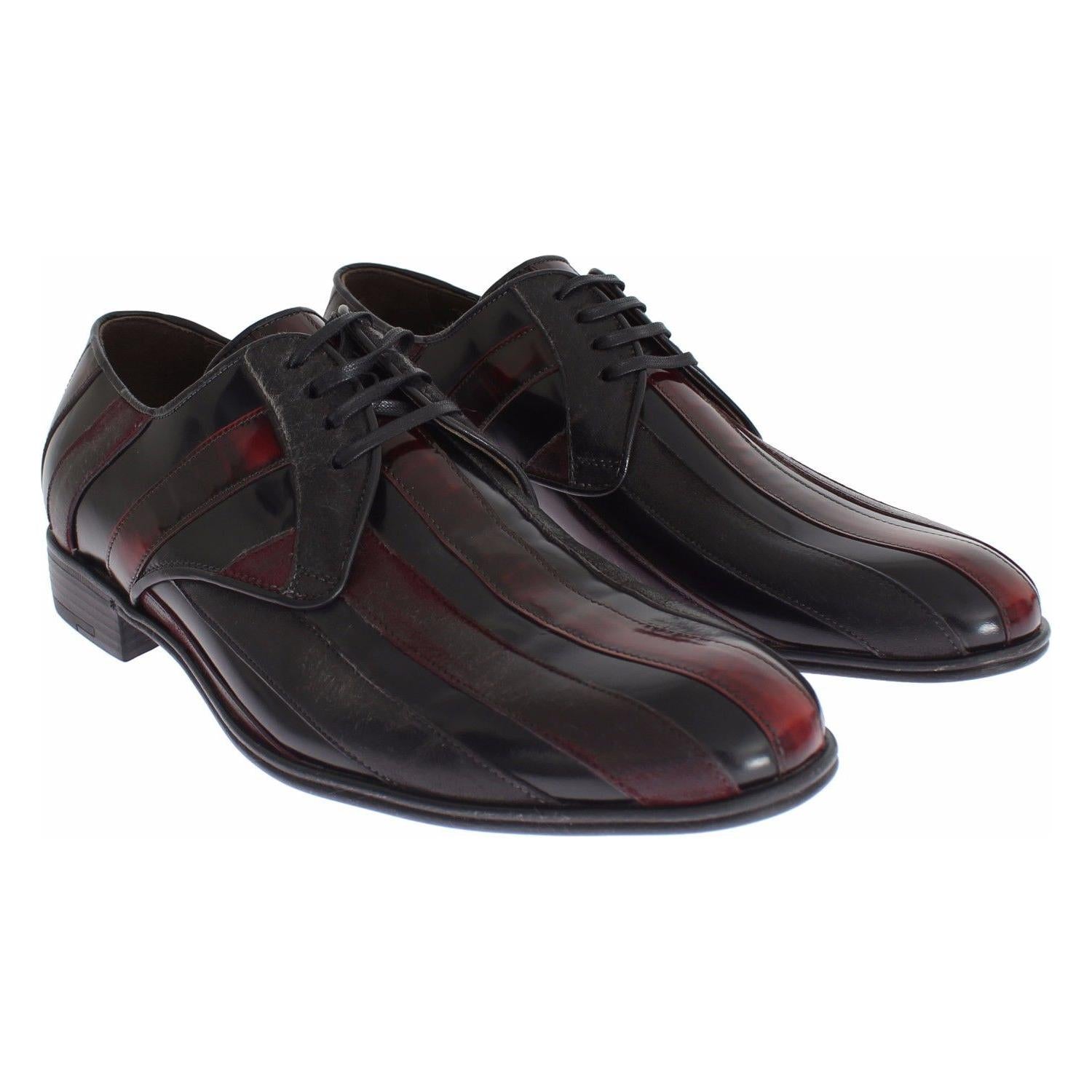 Dolce & Gabbana Black Bordeaux Leather Dress Formal Shoes