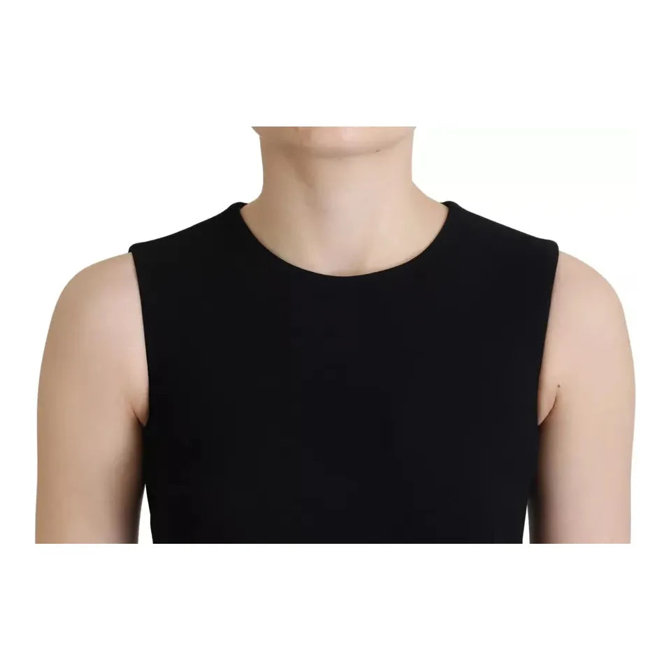 Dolce & Gabbana Black Dress Sheath Flare Viscose Dress