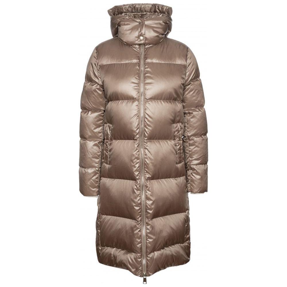 People Of Shibuya Beige Polyester Women's Quilted Jacket