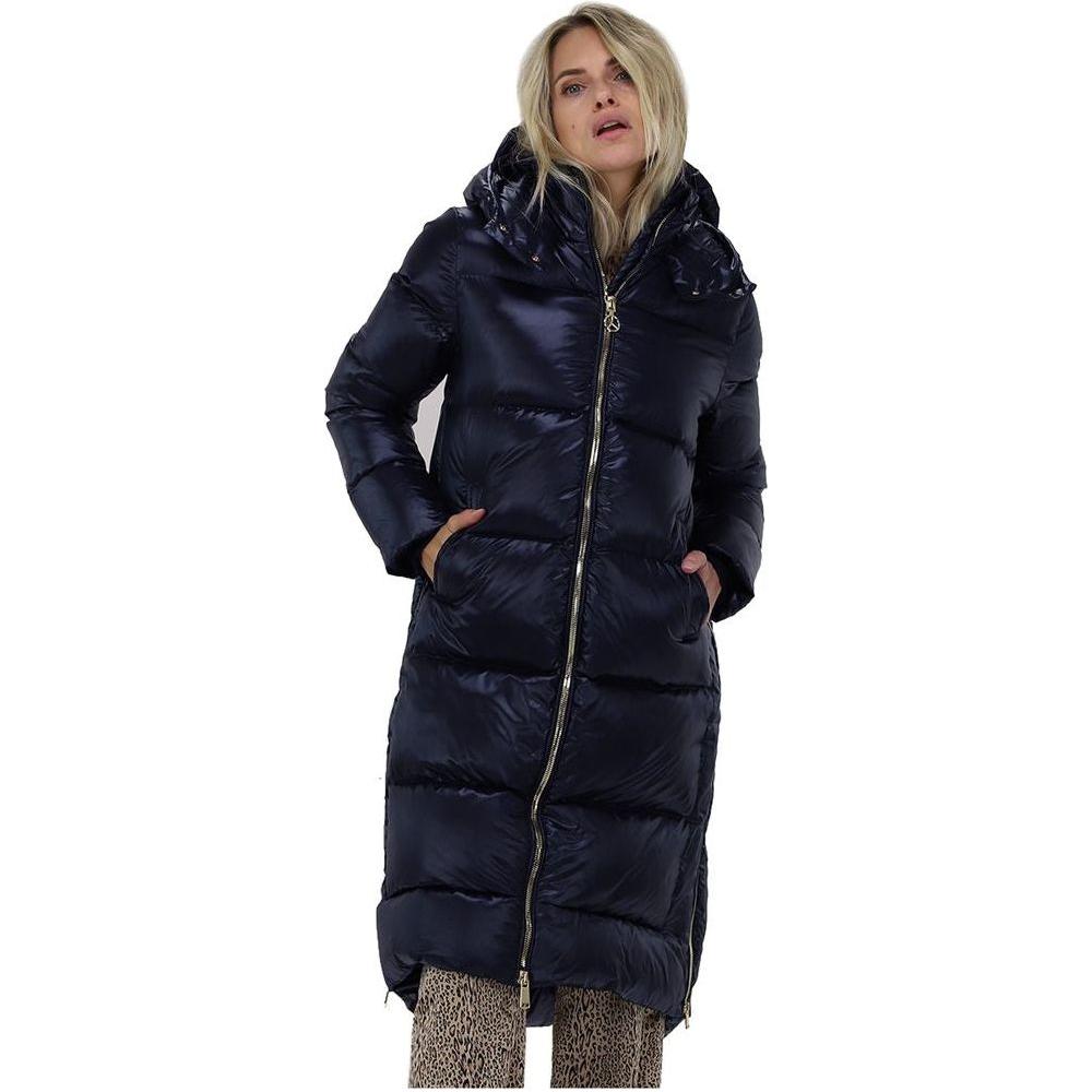 People Of Shibuya Blue Polyester Women's Quilted Down Jacket