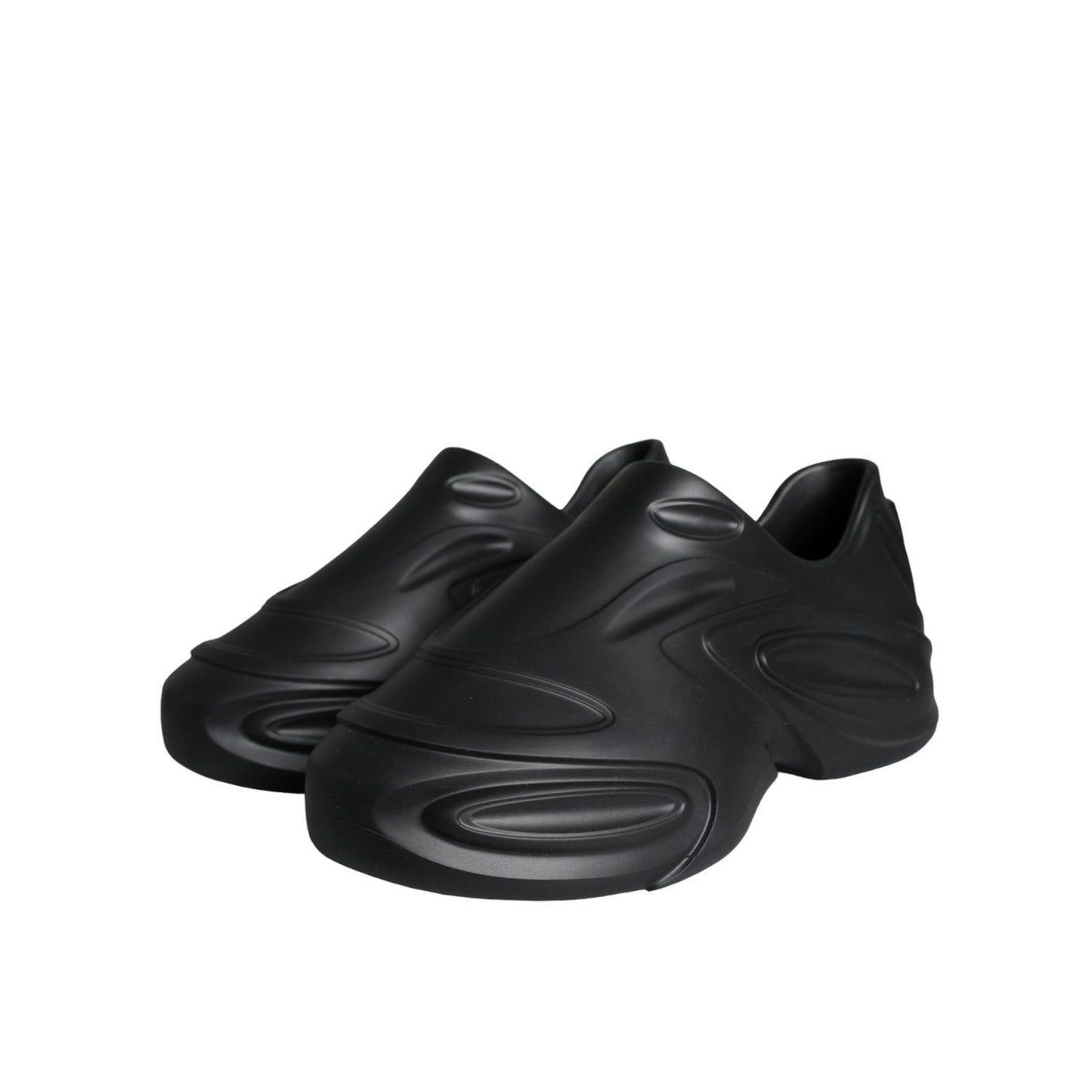 Dolce & Gabbana Black Foiled Rubber Toy Low Top Sneakers Shoes