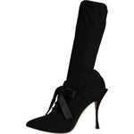 Dolce & Gabbana Black Stiletto Heels Mid Calf Boots Shoes LA12917-37