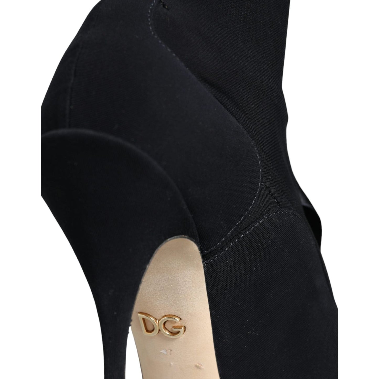 Dolce & Gabbana Black Stiletto Heels Mid Calf Boots Shoes LA12917-37