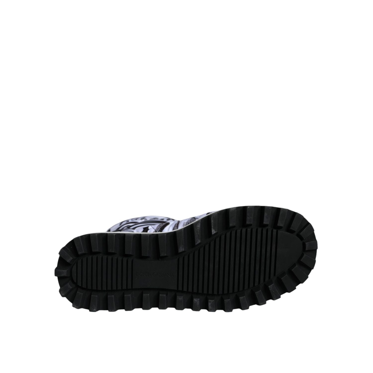 Dolce & Gabbana White Padded Logo Print Mid Calf Boots Shoes