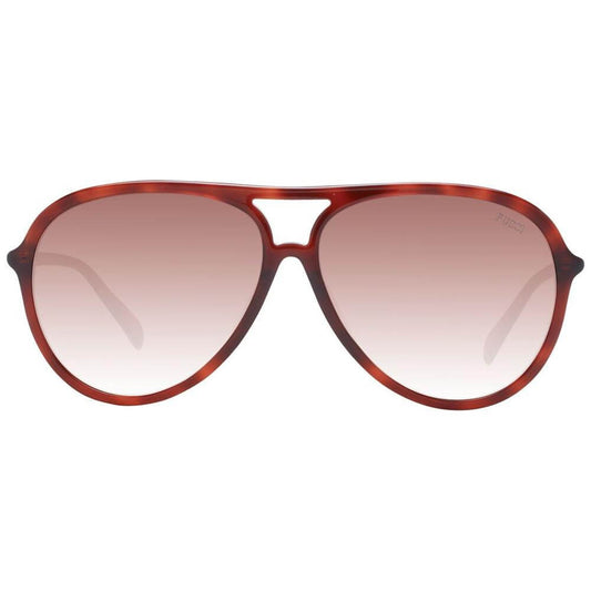 Emilio Pucci brown aviator sunglasses for women with gradient lenses, full-rim plastic frame; 100% UVA & UVB protection.