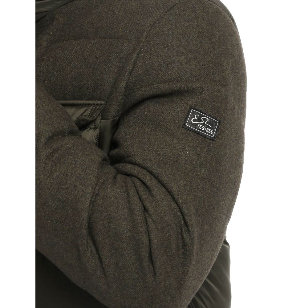 Yes Zee Green Wool Men Jacket