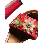 Dolce & Gabbana Fuchsia Leather Embellished Keira Sandals Shoes LA11426-36