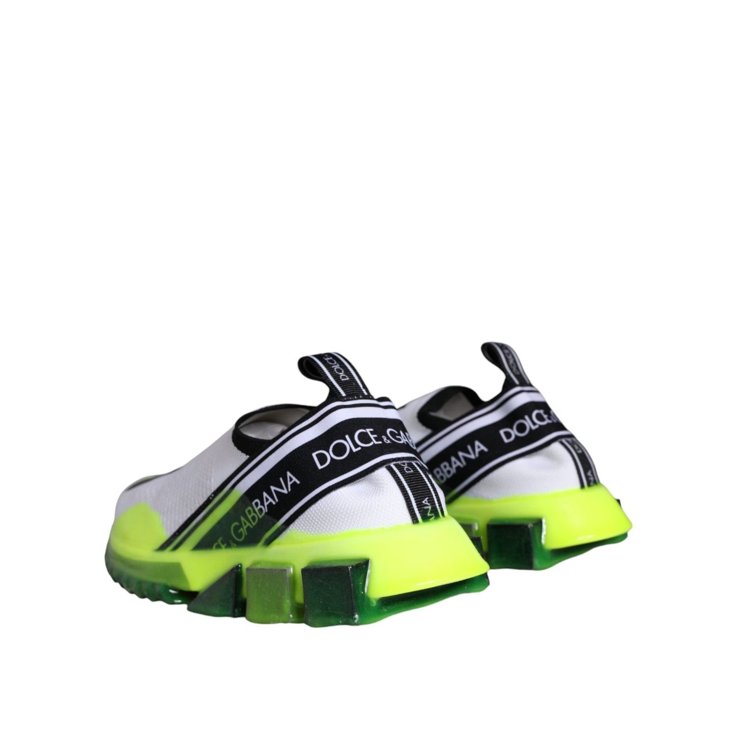 Dolce & Gabbana White Yellow Slip On Sorrento Sneakers Shoes