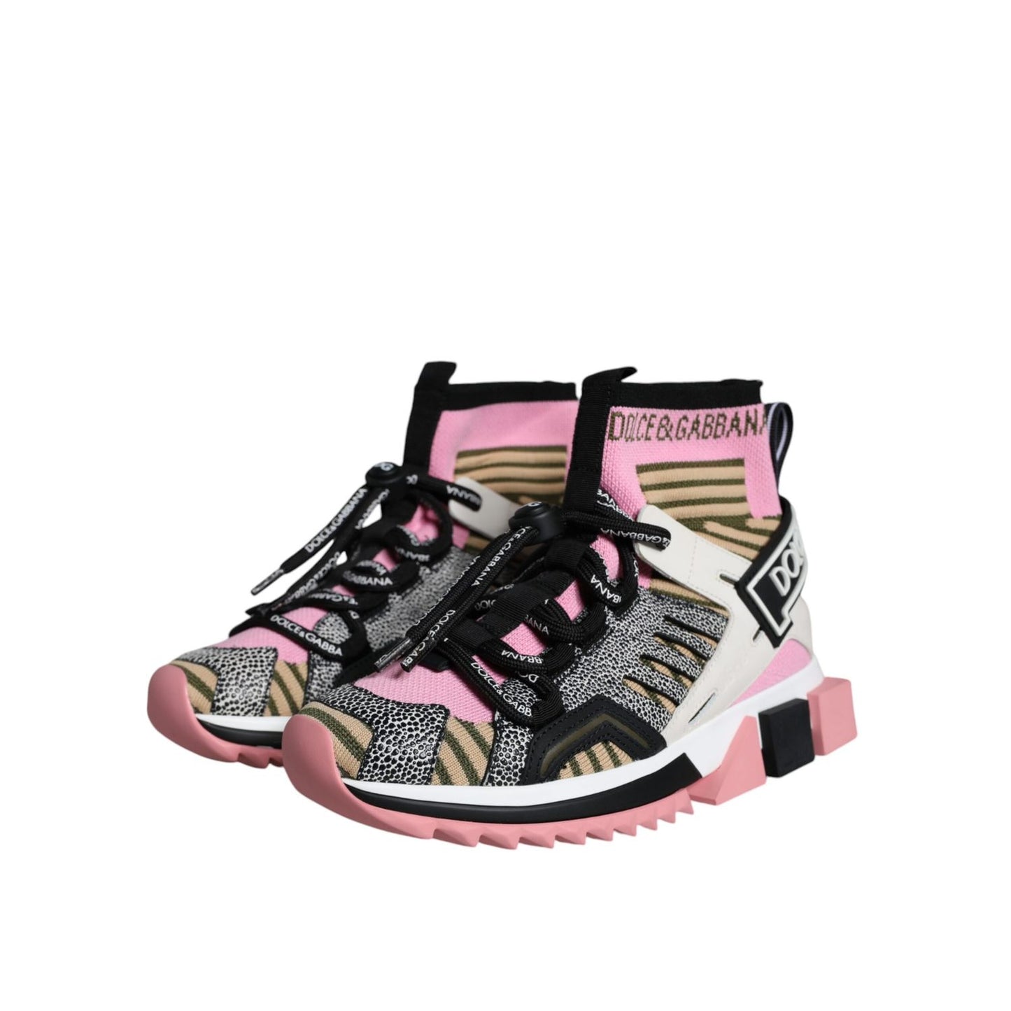 Dolce & Gabbana Multicolor Sorrento Socks Logo Sneakers Shoes