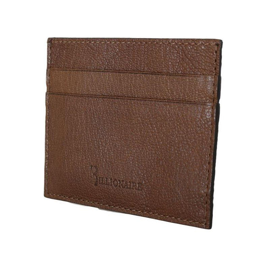 Billionaire Italian Couture Brown Leather Cardholder Wallet Wallet