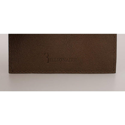 Billionaire Italian Couture Brown Leather Cardholder Wallet Wallet