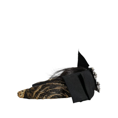 Dolce & Gabbana Black Hair Parrucchiera Crystal Headband Diadem