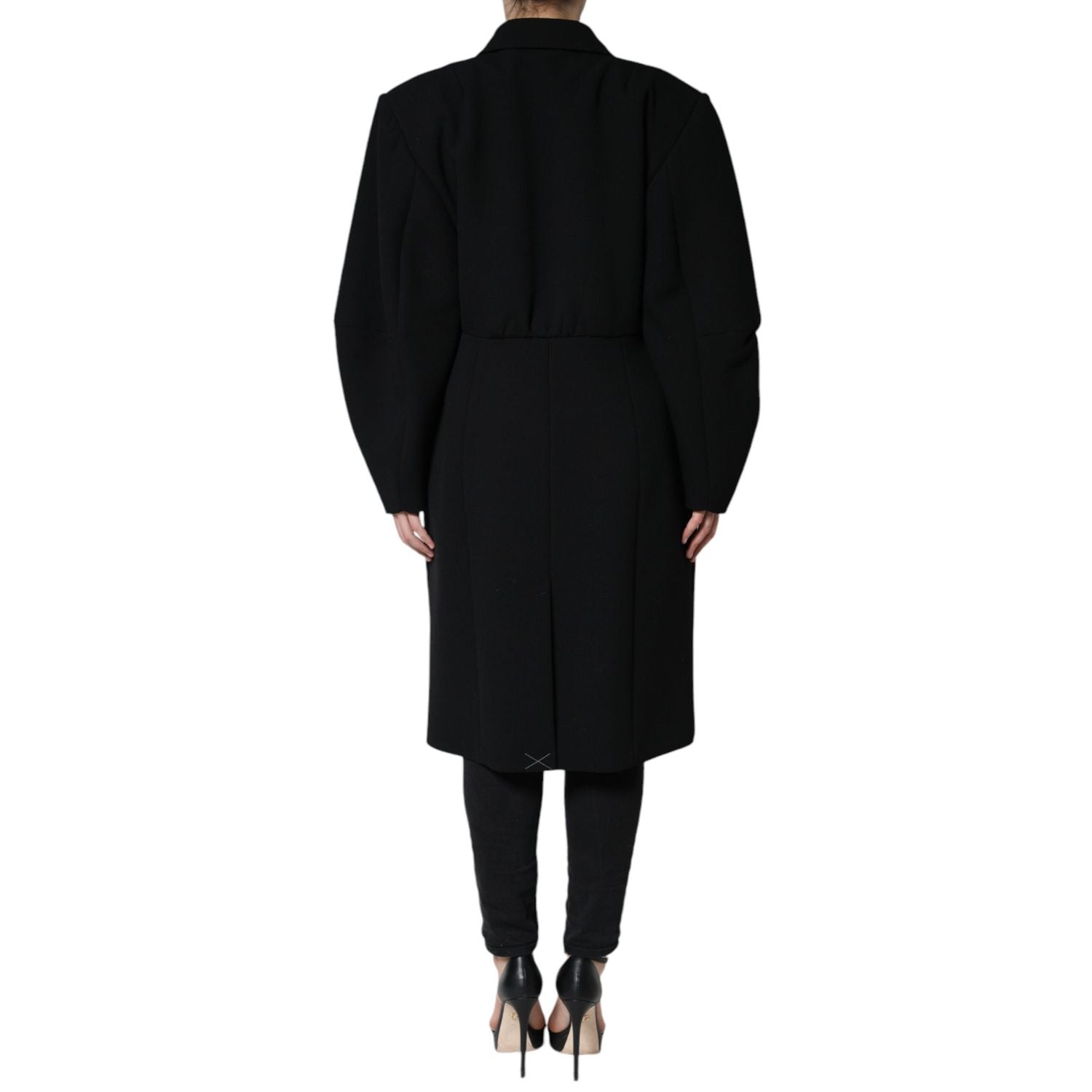 Dolce & Gabbana Black Double Breasted Trench Coat Jacket