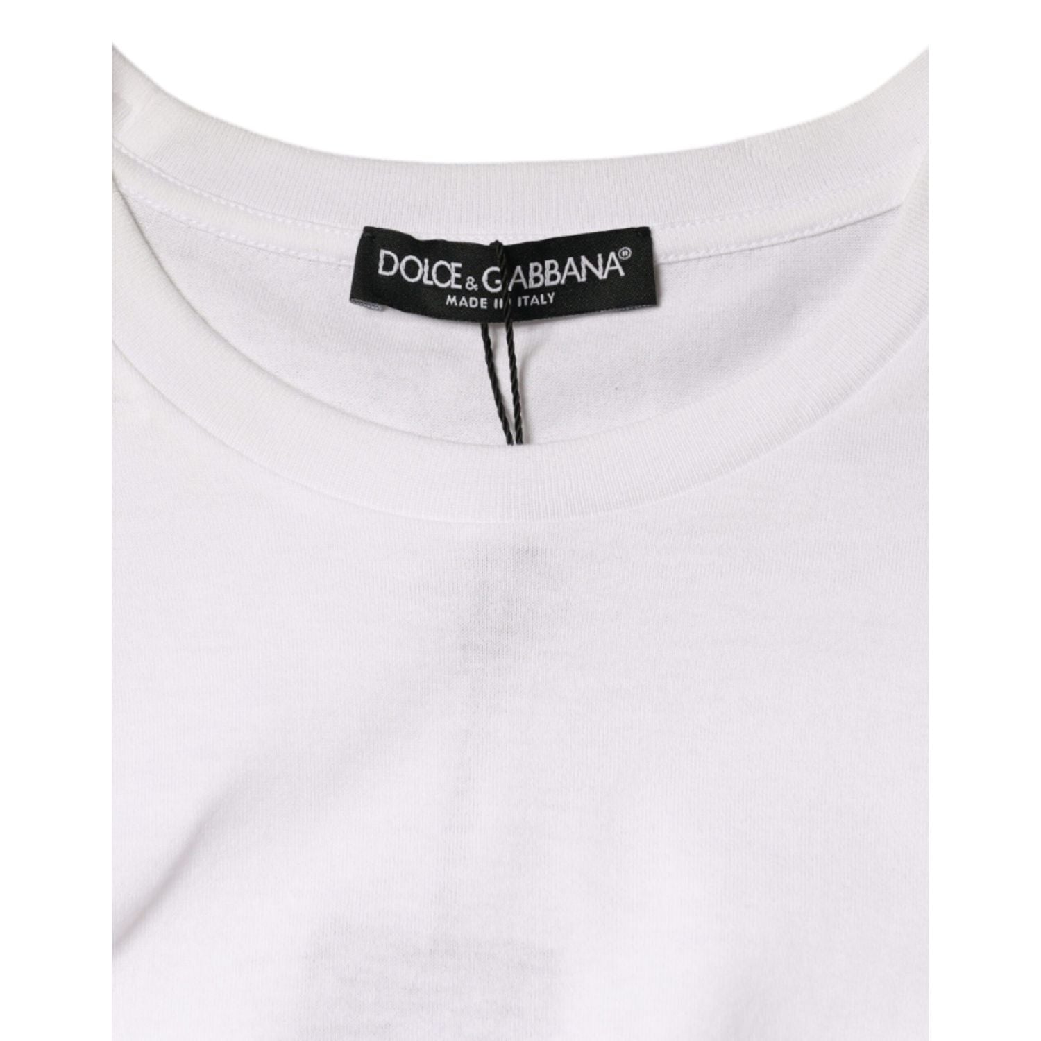Dolce & Gabbana White Cotton Sleeveless Crew Neck T-shirt
