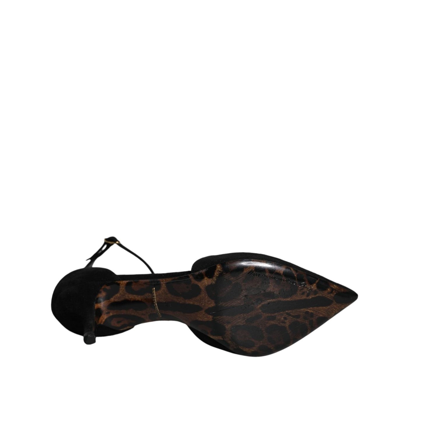 Dolce & Gabbana Black Suede Ankle Strap Pumps Heels Shoes