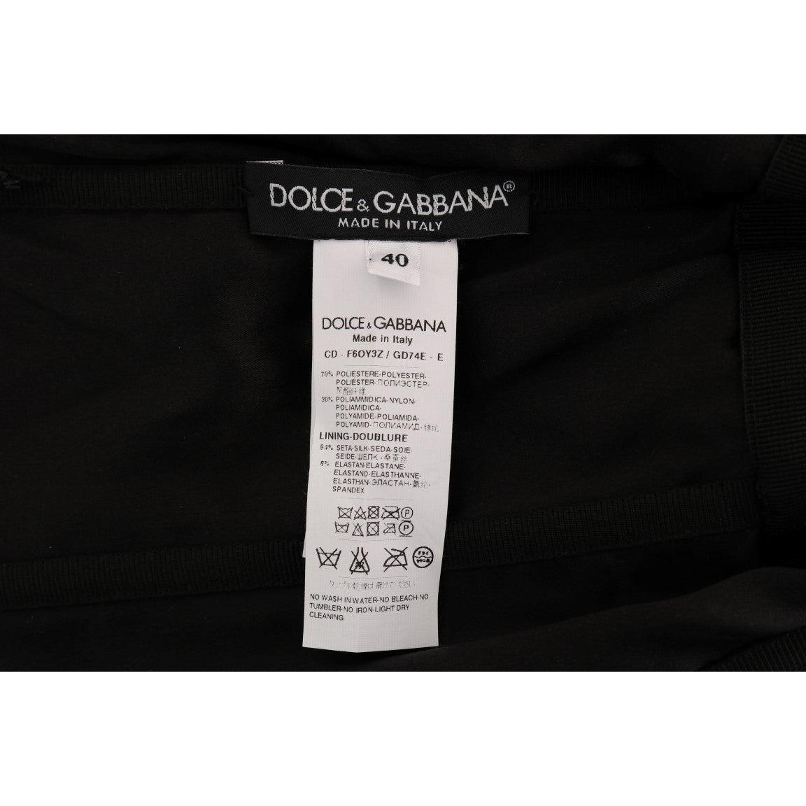 Dolce & Gabbana Black Red Polka Sequined Shift Dress DR1223-1