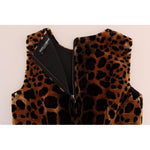 Dolce & Gabbana Sleeveless Leopard Mini Sheath Dress Dolce & Gabbana Light Gray