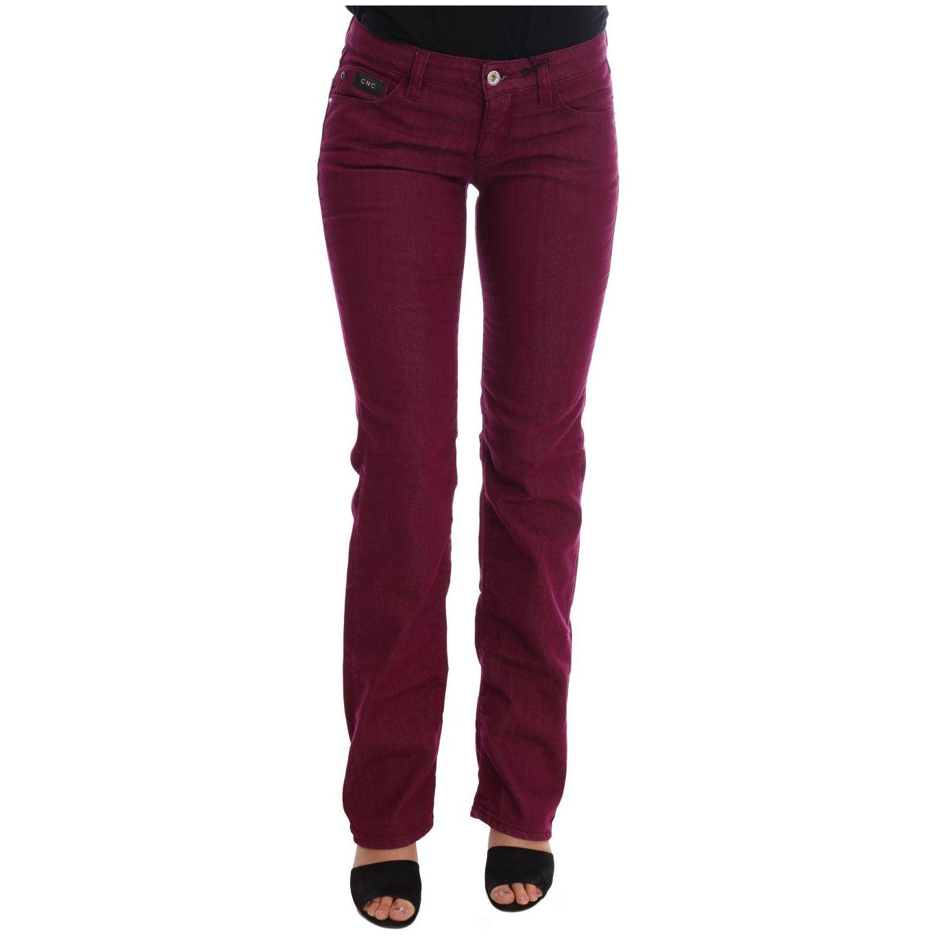 Costume National Red Wash Cotton Stretch Denim Jeans