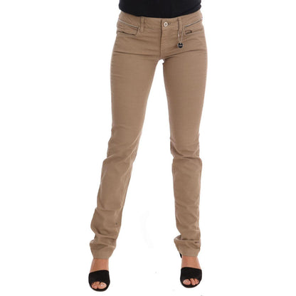 Costume National Beige Cotton Stretch Slim Fit Jeans Jeans & Pants