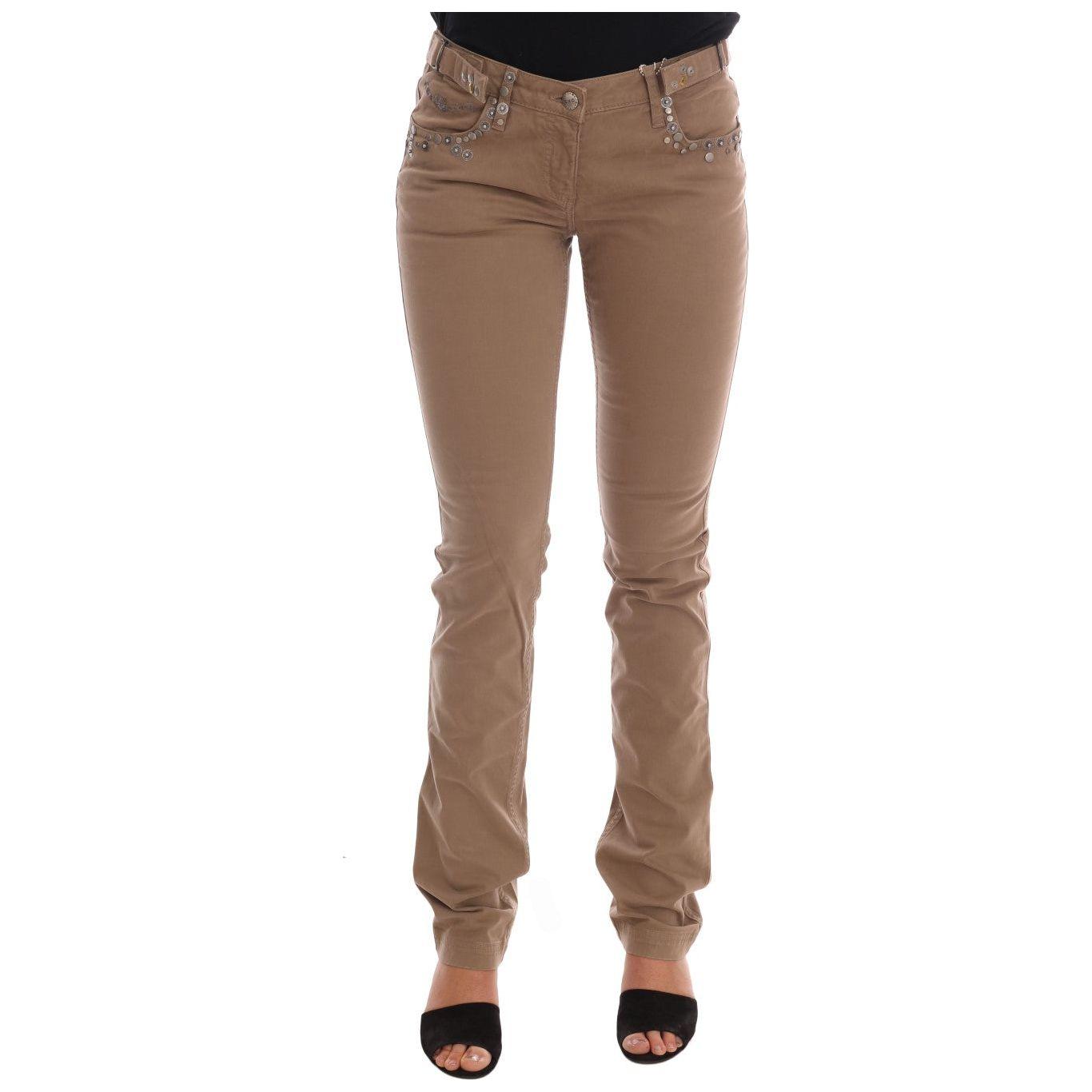 Costume National Beige Cotton Stretch Slim Fit Jeans Jeans & Pants