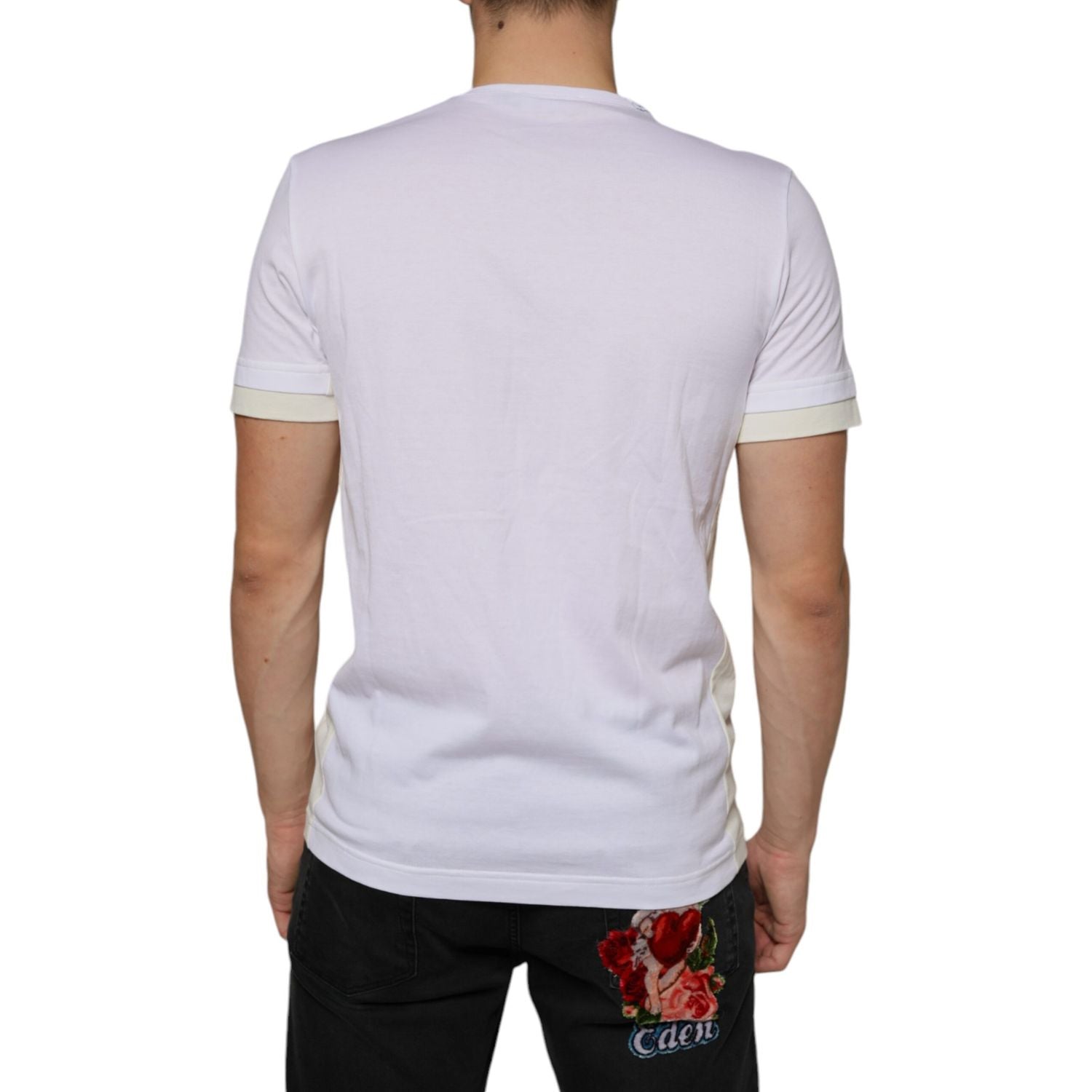 Dolce & Gabbana White Cotton Pocket Short Sleeves T-shirt