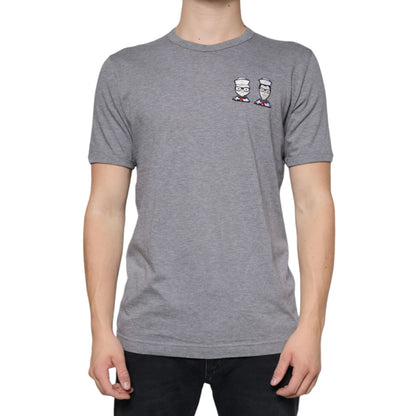 Dolce & Gabbana Gray Cotton #DGFamily Short Sleeves T-shirt