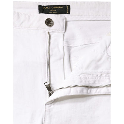 Dolce & Gabbana White Cotton Stretch AUDREY Skinny Jeans