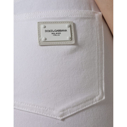 Dolce & Gabbana White Cotton Stretch AUDREY Skinny Jeans