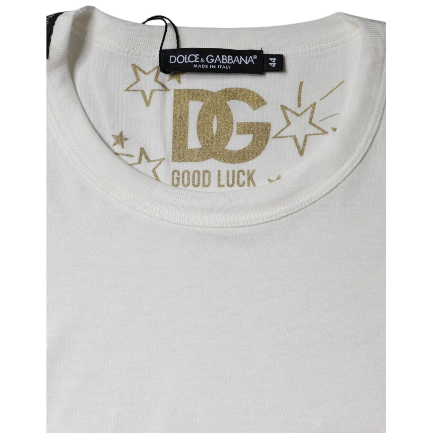 Dolce & Gabbana White Cotton Crew Neck Short Sleeve T-shirt