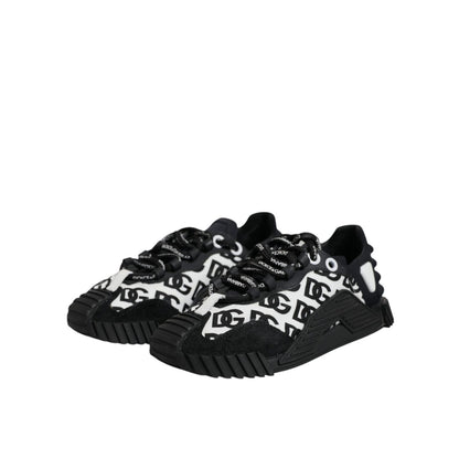 Dolce & Gabbana Black Logo Lace Up Low Top NS1 Sneakers Shoes