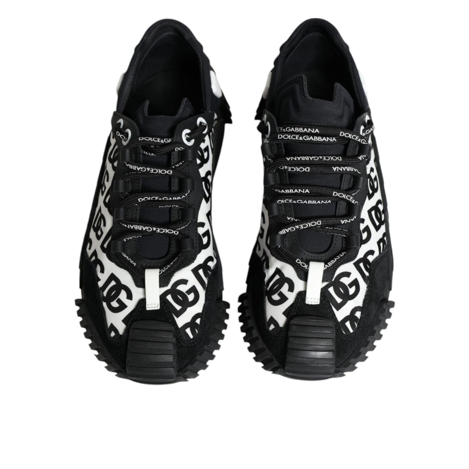 Dolce & Gabbana Black Logo Lace Up Low Top NS1 Sneakers Shoes