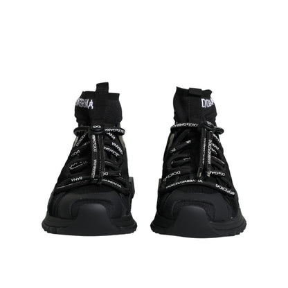 Dolce & Gabbana Black Sorrento Socks Logo Sneakers Shoes