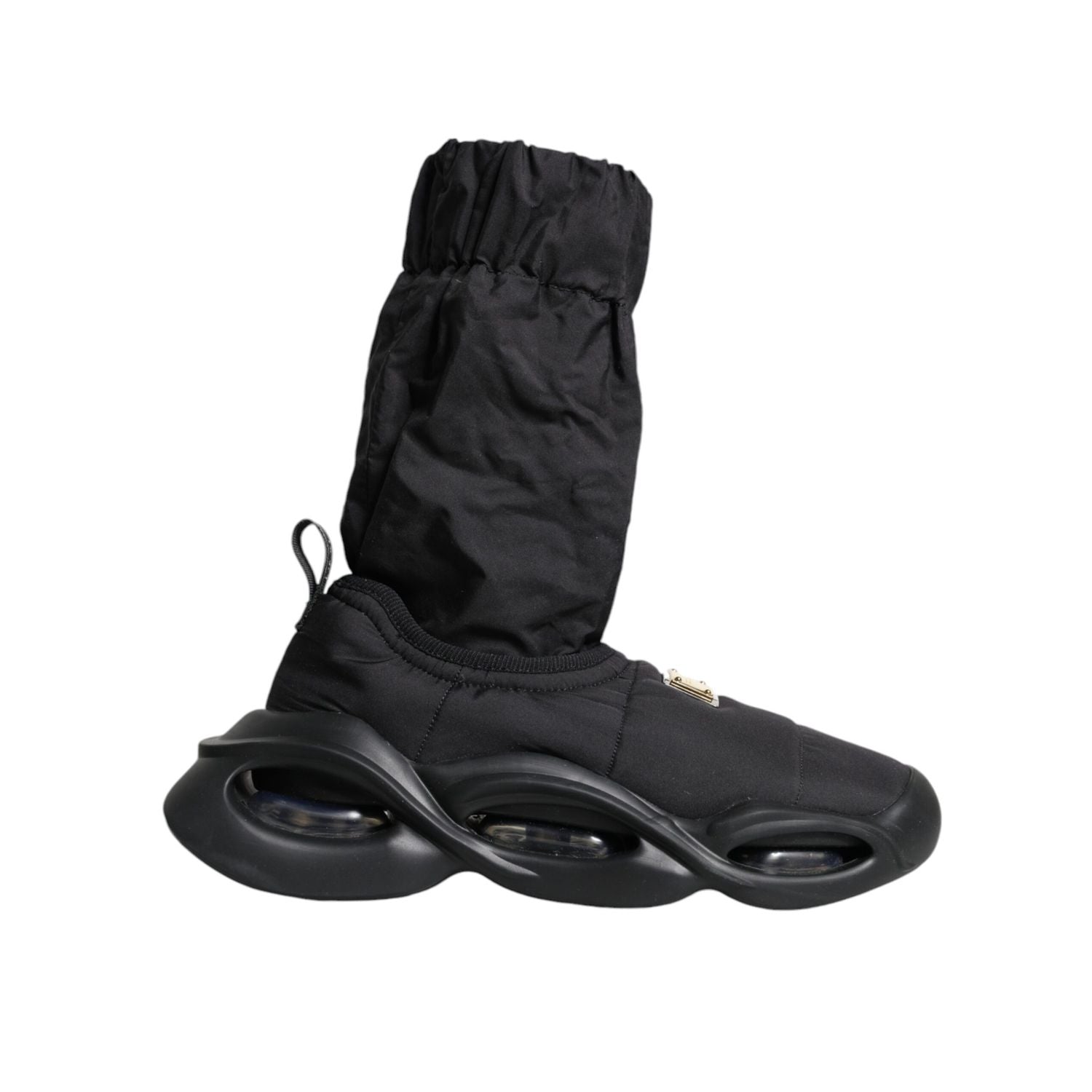 Dolce & Gabbana Black Slip On Wave Socks Sneakers Shoes