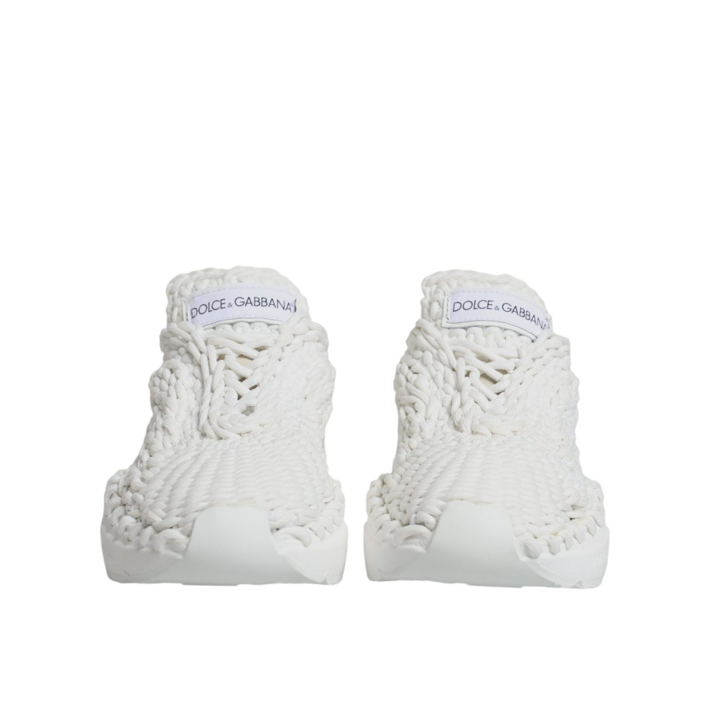 Dolce & Gabbana White Knitted Daymaster Sneakers Shoes